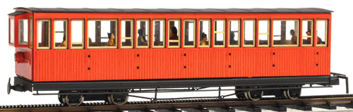 Ferro Train 1402-02-P - 4axle coach, red, closed platf., with passenghers